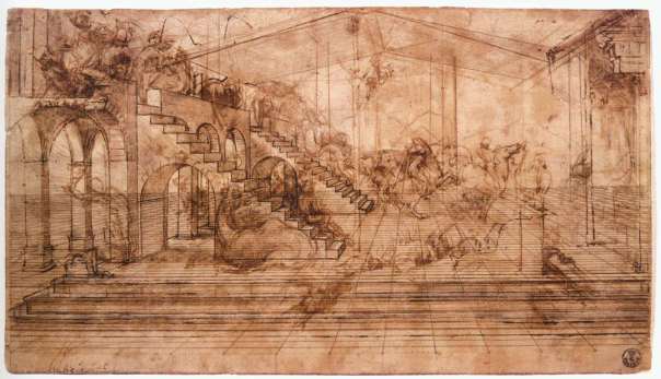 Leonardo da Vinci: study for The Adoration of the Magi